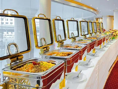 breakfast buffet setting